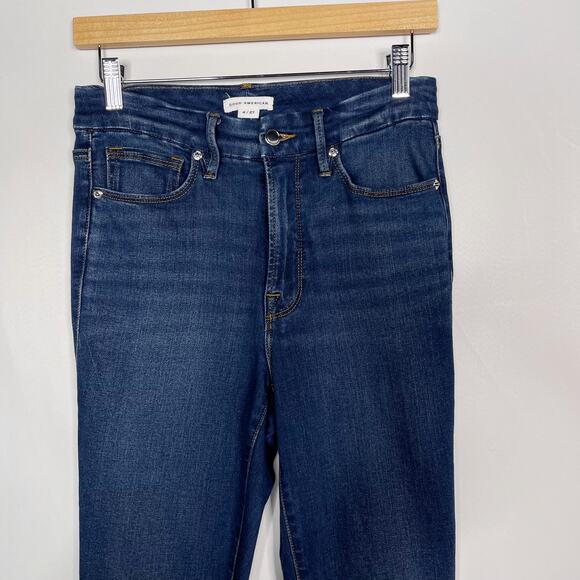 Good American Size 4 / 27 Good Legs Skinny Jeans Medium Wash Blue Stretch Cotton - Picture 3 of 11